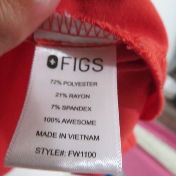 FIGS Women Sz XS Clay Casma Three-Pocket Scrub Top Medical Uniform Top - Picture 5 of 6